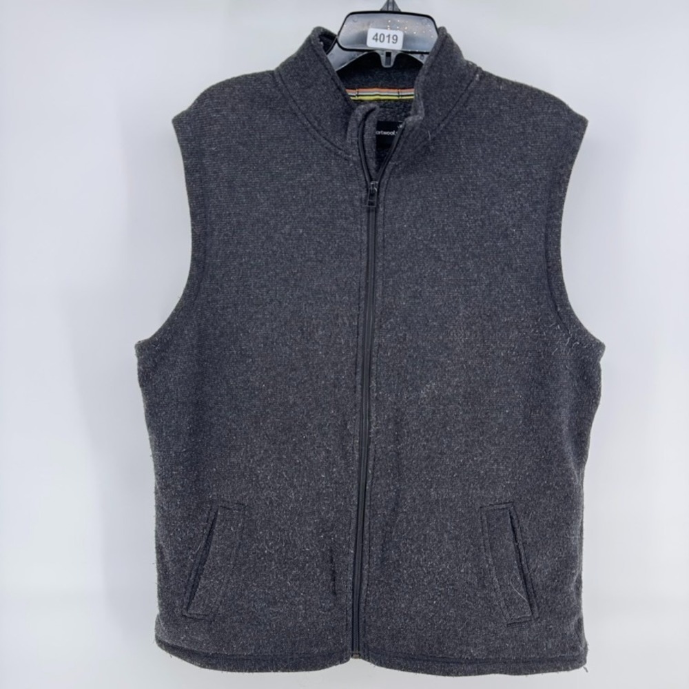 Smartwool Charcoal Grey L Hudson Trail Vest Recycled Wool Blend Outdoor Gorpcore